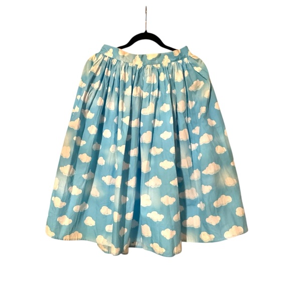 Hell Bunny Dresses & Skirts - Hell Bunny Cloud Print Aline 50’s Retro Vintage Circle Skirt Small